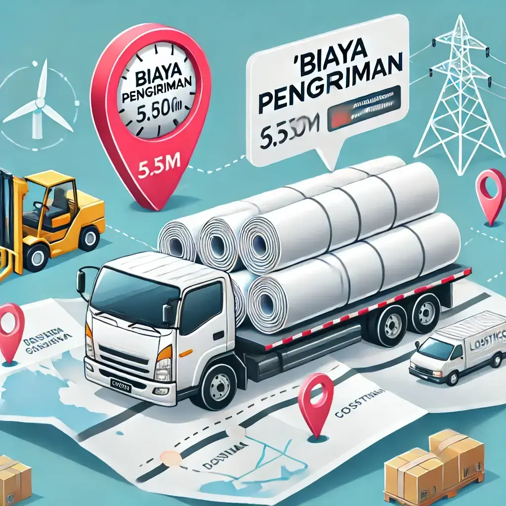 Pengiriman geotextile dengan truk logistik